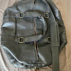 FRYE Black Leather Duffle Bag